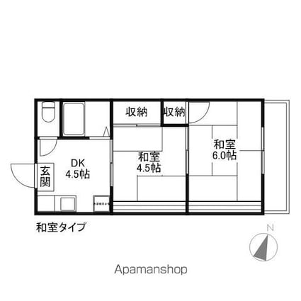 本郷ハイツ[2DK/29.81m2]の間取図