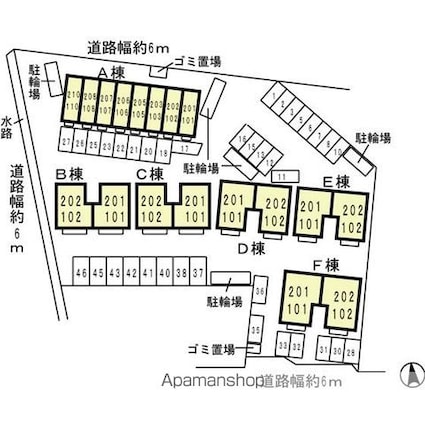 スタシオン東野・アクシス　Ａ棟[1K/29.44m2]の配置図