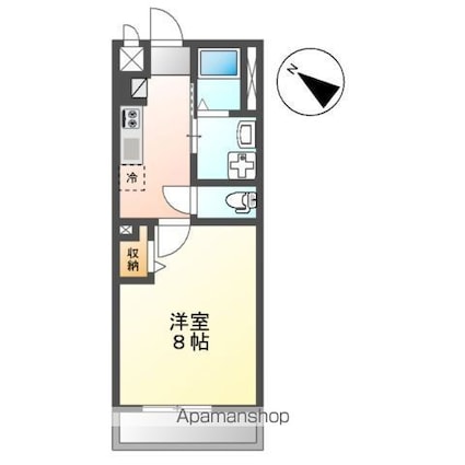 Ｂｒｏｏｋｓ　Ｃｕｂｅ　ａｉ[1K/27.62m2]の間取図