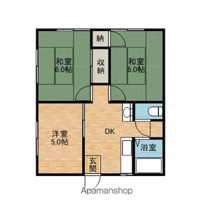 サンハイツ神栖[3DK/46.37m2]の間取図