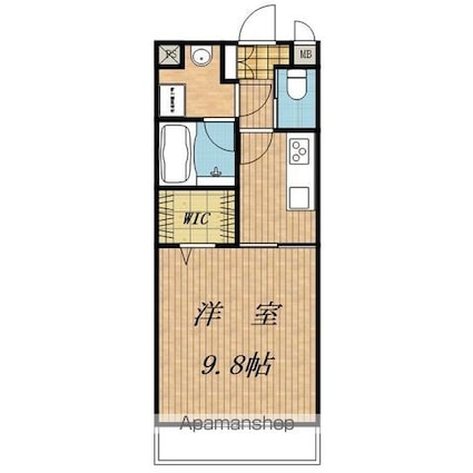 クレア飯田[1K/32.68m2]の間取図