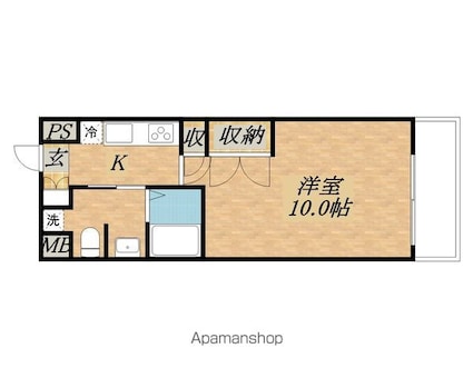 エルミナコート草津[1K/29.6m2]の間取図