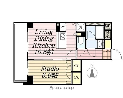 エスティメゾン錦糸町Ⅱ[1LDK/41.02m2]の間取図