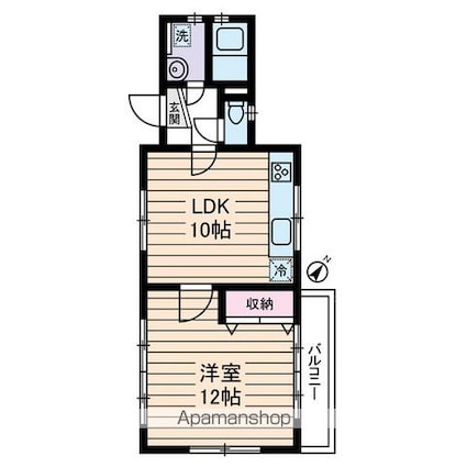 Ａｂｏｄｅ　Ａｚａｂｕ[1LDK/47.2m2]の間取図