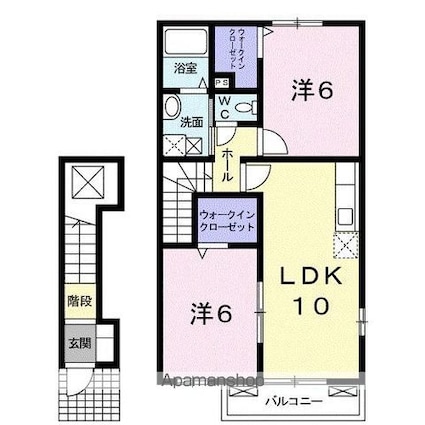 グローヴ・ガーデンⅡ[2LDK/54.85m2]の間取図