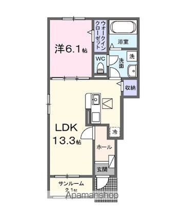 アルカイックＢ[1LDK/50.01m2]の間取図