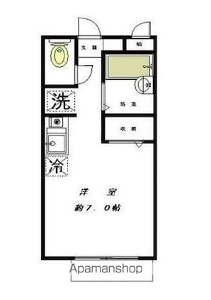 テラス天沼[1R/19.87m2]の間取図