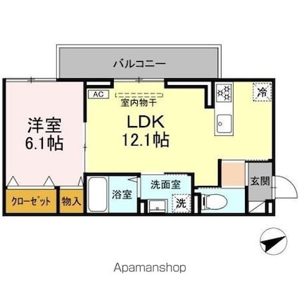 ＭーＢａｓｅ　Ｈｏｎｊｏ　Ｋｉｔａ[1LDK/41.95m2]の間取図