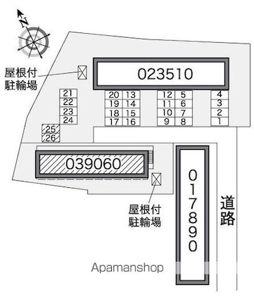 レオパレスひまわり　Ⅲ[1K/23.18m2]の配置図
