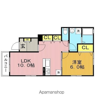 アロアージュハイム[1LDK/45.8m2]の間取図