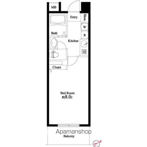 新宿区新宿のマンションの間取り