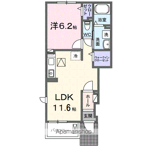 【ホワイトルーム恩地の間取り】