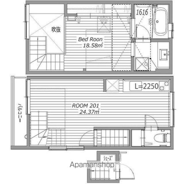 クラソ千歳烏山[1LDK/42.95m2]の間取図