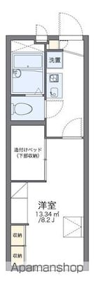 レオパレスグレイスライフⅡ[1K/22.35m2]の間取図