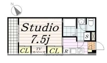 東京都江戸川区平井６丁目[1K/26.49m2]の間取図