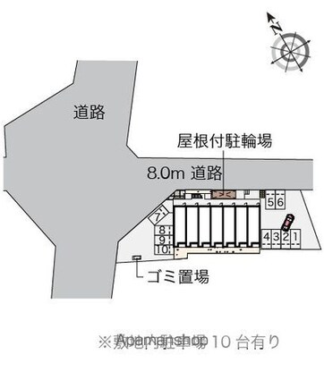 レオネクストアルファ[1K/31.69m2]の配置図