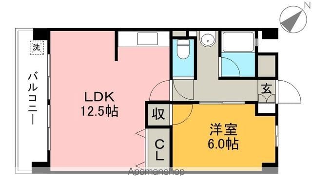 キャメルシード[1LDK/40.5m2]の間取図