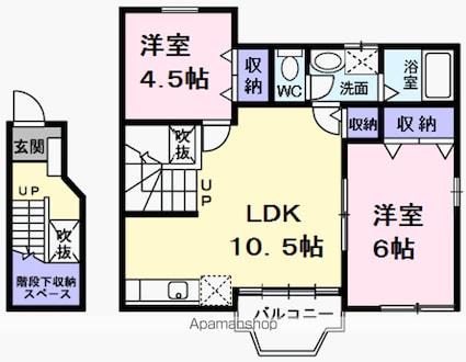 ヴィコロ・アロッジオⅠ[2LDK/58.53m2]の間取図