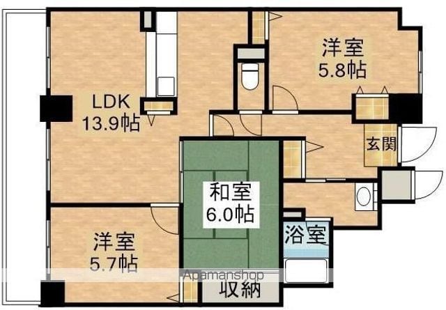ファミールタワープラザ岡山イーストタワーの間取り写真