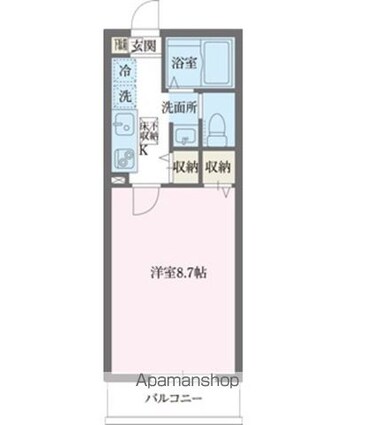 エルスタンザ赤羽[1K/26.93m2]の間取図