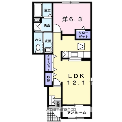 ファミール　ハウスⅥ[1LDK/48.58m2]の間取図