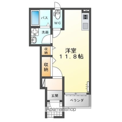 Ｌａーｒｅｃｏｌｔｅ（ラ・レコルト）[1K/32.97m2]の間取図