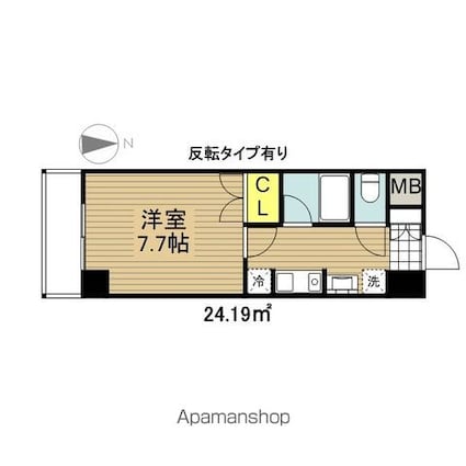ＳＴ　ＰＬＡＺＡ　ＴＯＨＡＴＡ[1K/24.16m2]の間取図