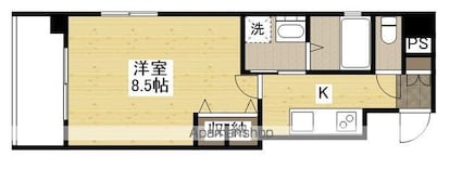 広島県広島市中区広瀬北町[1K/28.84m2]の間取図