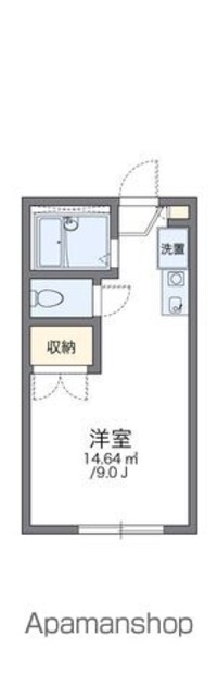 レオパレスしらかば[1K/19.87m2]の間取図