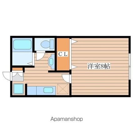 ヴィブァン桜ヶ丘[1K/26.58m2]の間取図