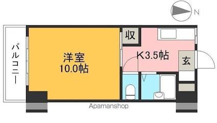 サンシティ２[1K/32m2]の間取図