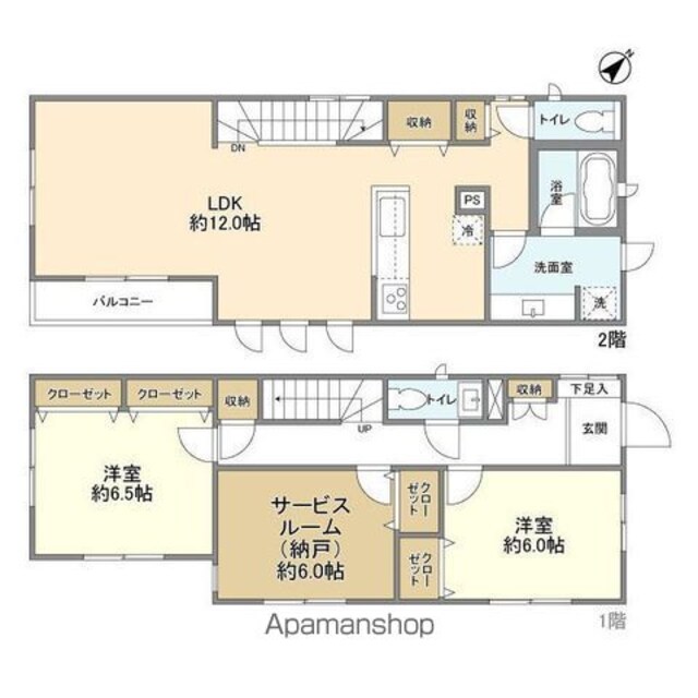 上野毛４丁目貸家[2SLDK/101.02m2]の間取図
