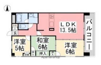ノーブル道後[3LDK/69.33m2]の間取図