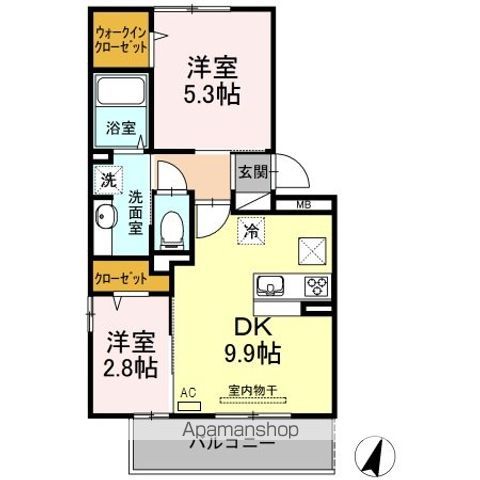 【ＤーＲＯＯＭ新鳥栖　Ｂ棟の間取り】