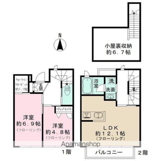 東京都世田谷区上北沢１丁目[2LDK/61.25m2]の間取図