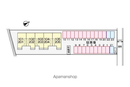 アベンシス７[2DK/42.98m2]の配置図