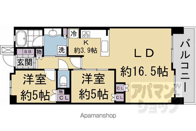 山陰本線 嵯峨嵐山駅 徒歩3分 5階建 築9年の間取り写真