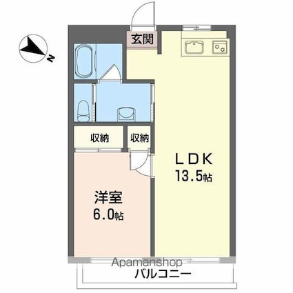 フレグランス東雲[1LDK/41.36m2]の間取図