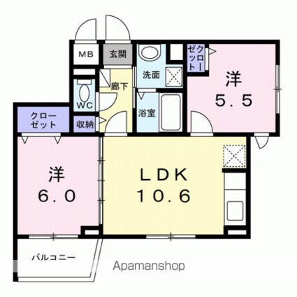 エイチ・エス駒込[2LDK/50.5m2]の間取図