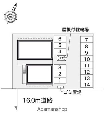 レオパレス東屋形[1K/23.18m2]の配置図