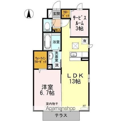 アプローズコート[1LDK/50.82m2]の間取図