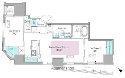 アーバネックス日本橋馬喰町Ⅱ[2LDK/51.17m2]の間取図
