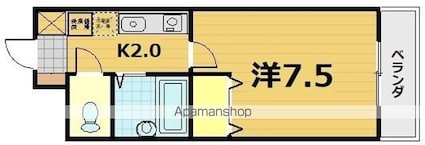 アムフルース２[1K/24m2]の間取図