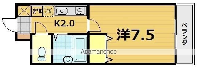 アムフルース２[1K/24m2]の間取図