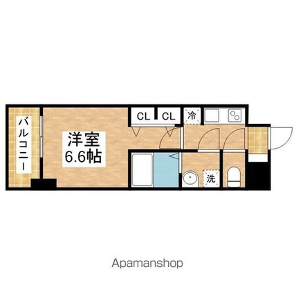 ＳーＲＥＳＩＤＥＮＣＥ今池ａｒｃａｎａ[1K/22.28m2]の間取図