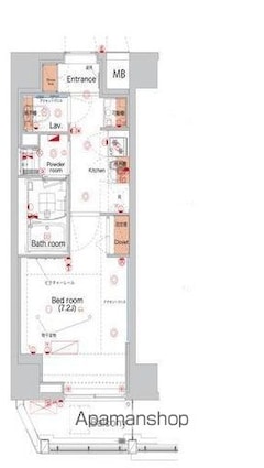 ハーモニーレジデンス亀戸ＥＡＳＴ　ＴＯＫＹＯ[1K/25.96m2]の間取図