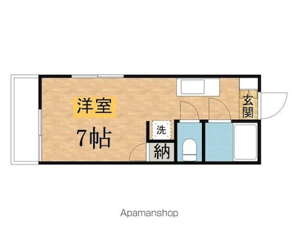 ソレイユ多摩[1R/19.84m2]の間取図