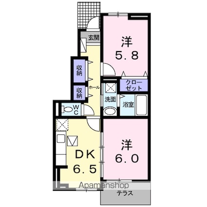 サニーヴィラ　Ⅴ[2DK/46.24m2]の間取図