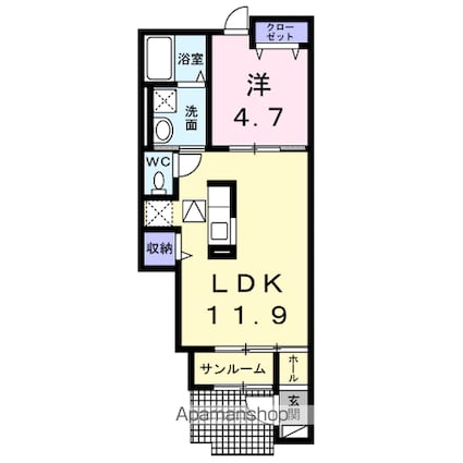 グランルーチェ[1LDK/41.62m2]の間取図