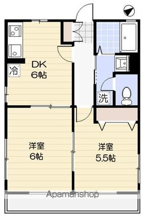 ハイム　フラワー[2DK/40.32m2]の間取図